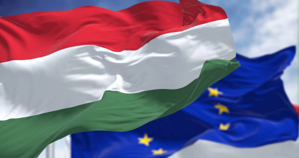 detail of the national flag of hungary waving in the wind wi 6