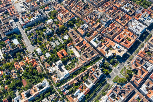 flying over city area 8